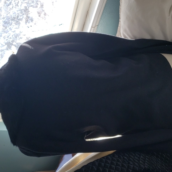 fur collared neck zip up sweater size xl - Picture 3 of 4